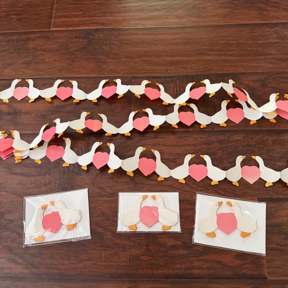 Other - Cottagecore Country Goose Handmade Heart Paper Garland Home Decor Party Supplies